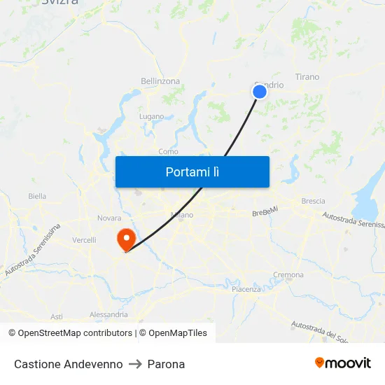 Castione Andevenno to Parona map