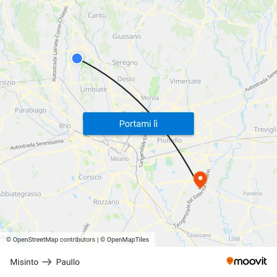 Misinto to Paullo map