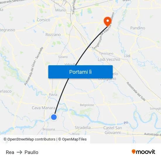 Rea to Paullo map