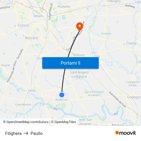 Filighera to Paullo map