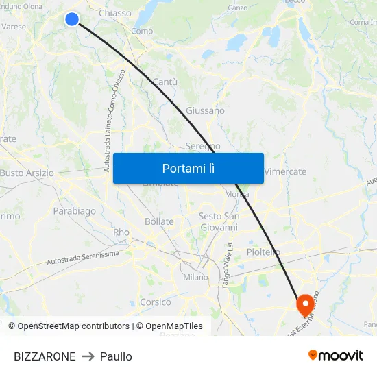 BIZZARONE to Paullo map