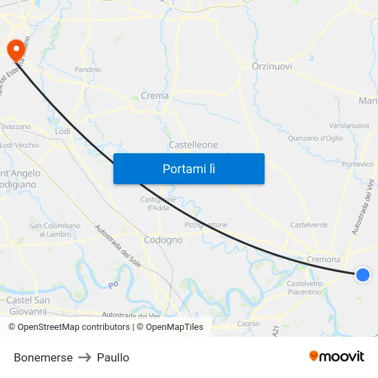 Bonemerse to Paullo map