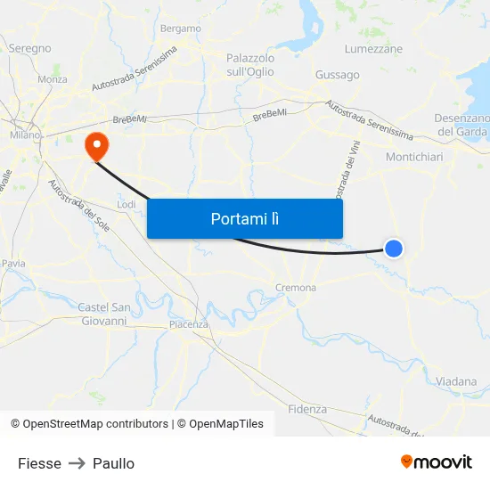 Fiesse to Paullo map