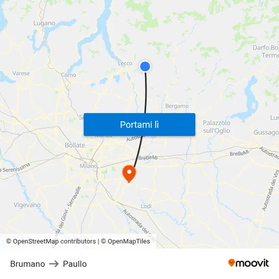 Brumano to Paullo map