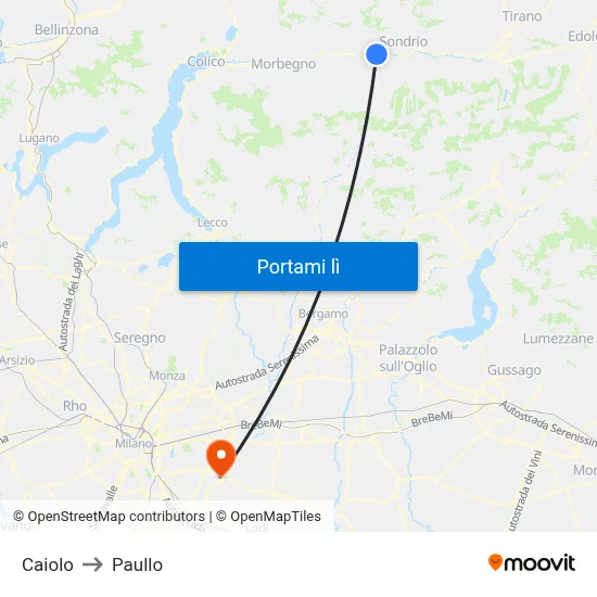 Caiolo to Paullo map