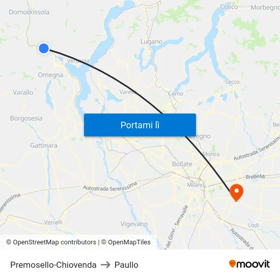 Premosello-Chiovenda to Paullo map