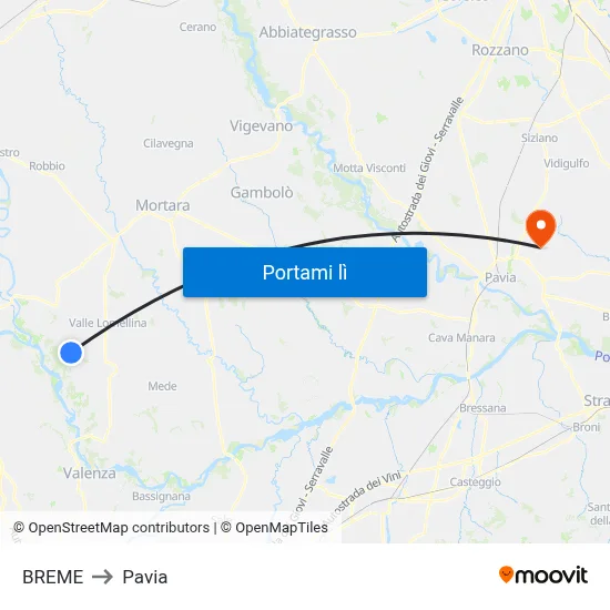 BREME to Pavia map