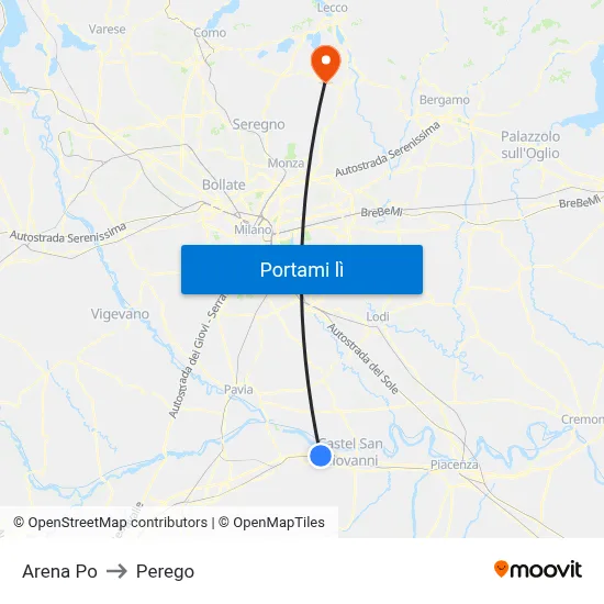 Arena Po to Perego map