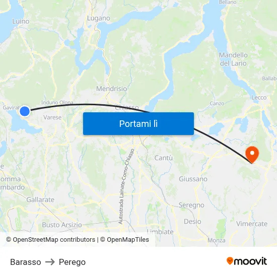 Barasso to Perego map