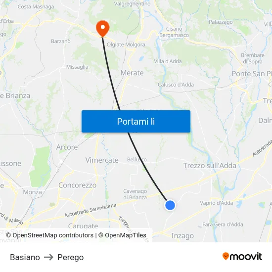 Basiano to Perego map