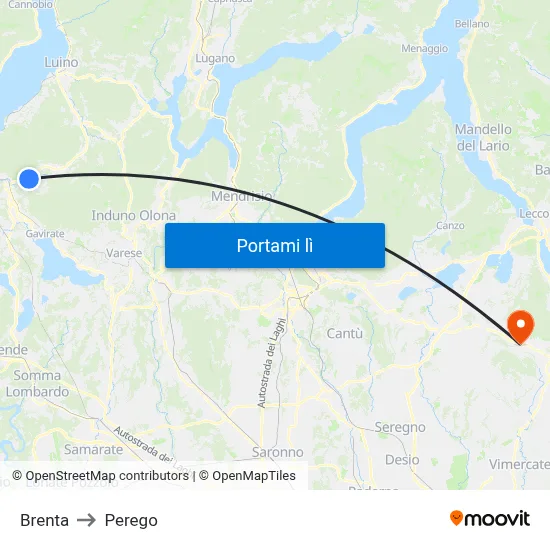 Brenta to Perego map