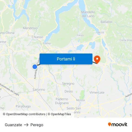 Guanzate to Perego map