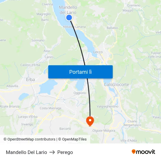 Mandello Del Lario to Perego map
