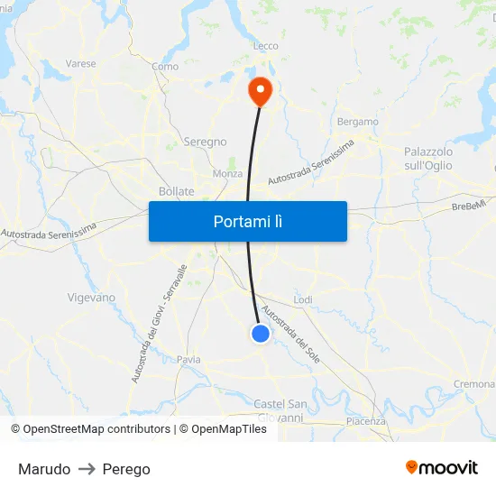 Marudo to Perego map