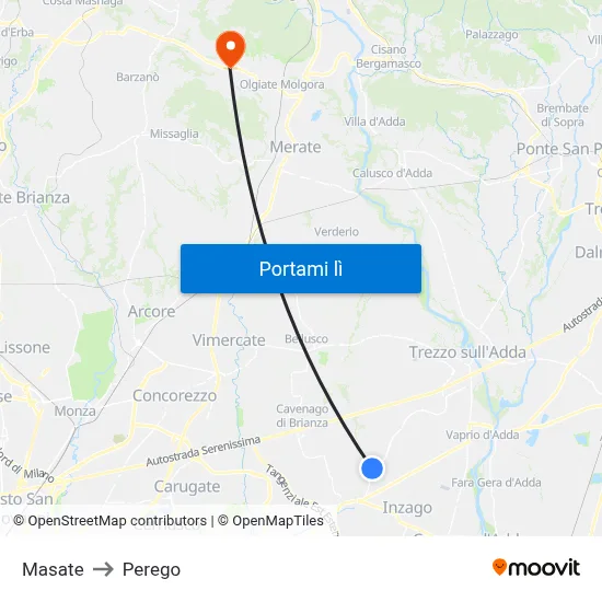Masate to Perego map