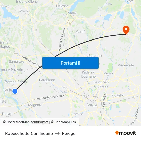 Robecchetto Con Induno to Perego map