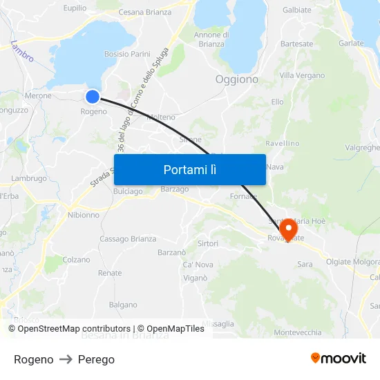 Rogeno to Perego map