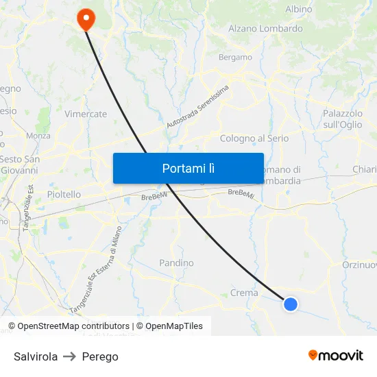 Salvirola to Perego map