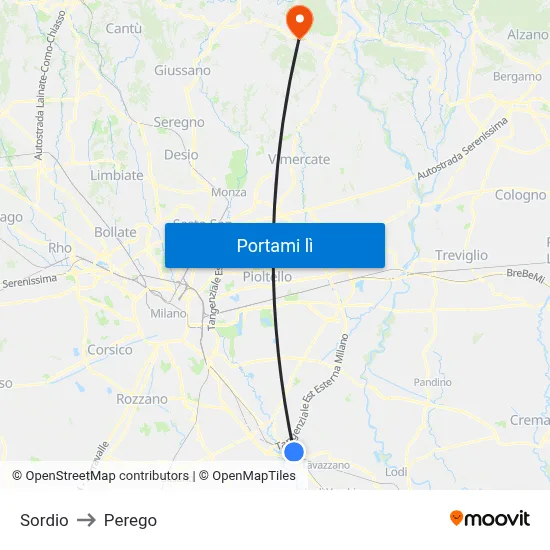 Sordio to Perego map