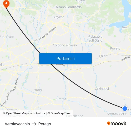 Verolavecchia to Perego map