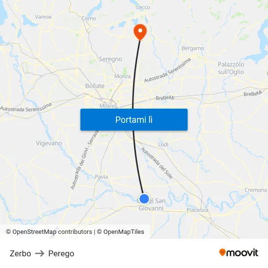 Zerbo to Perego map