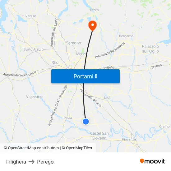 Filighera to Perego map