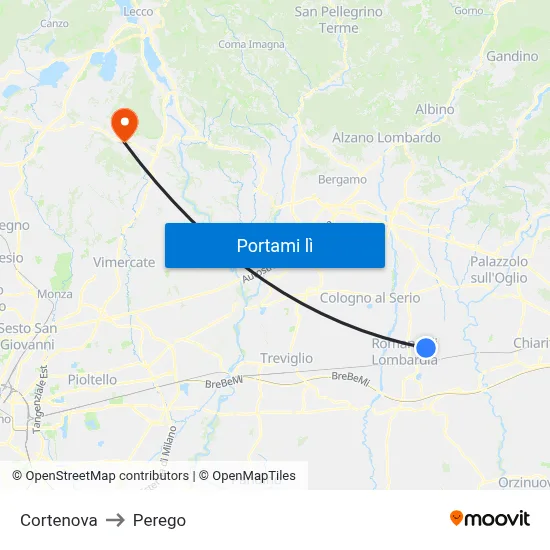 Cortenova to Perego map