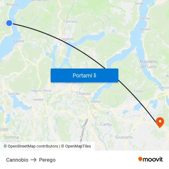 Cannobio to Perego map