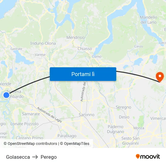Golasecca to Perego map