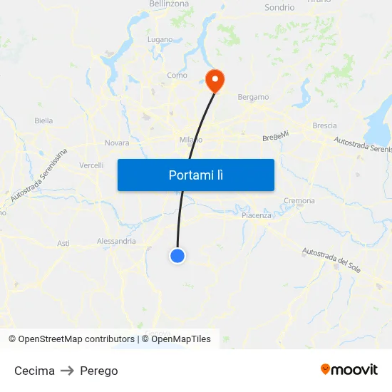 Cecima to Perego map