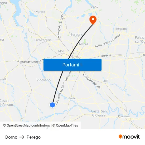 Dorno to Perego map