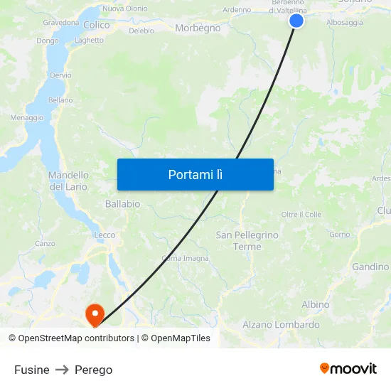 Fusine to Perego map