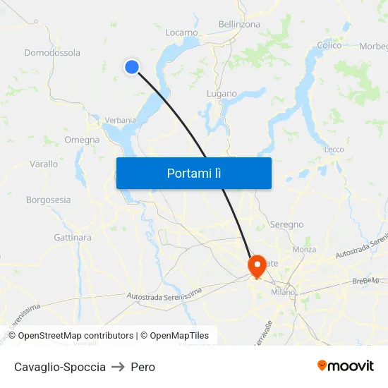 Cavaglio-Spoccia to Pero map