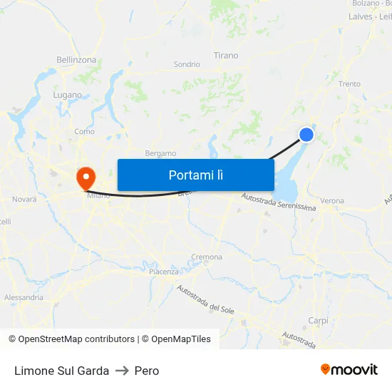 Limone Sul Garda to Pero map