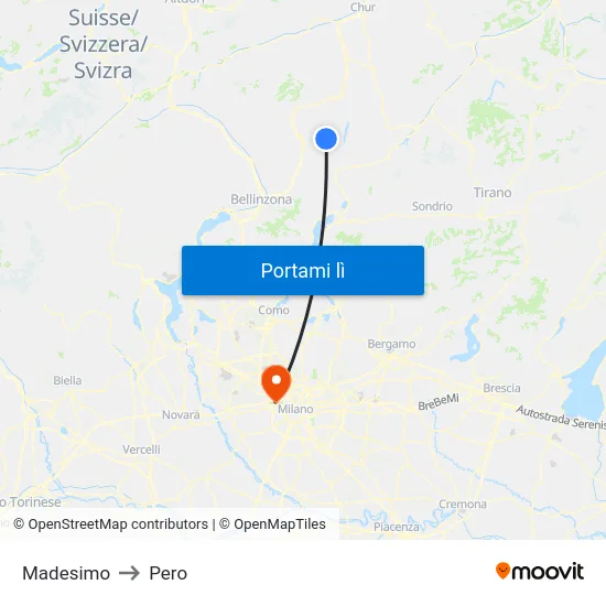 Madesimo to Pero map