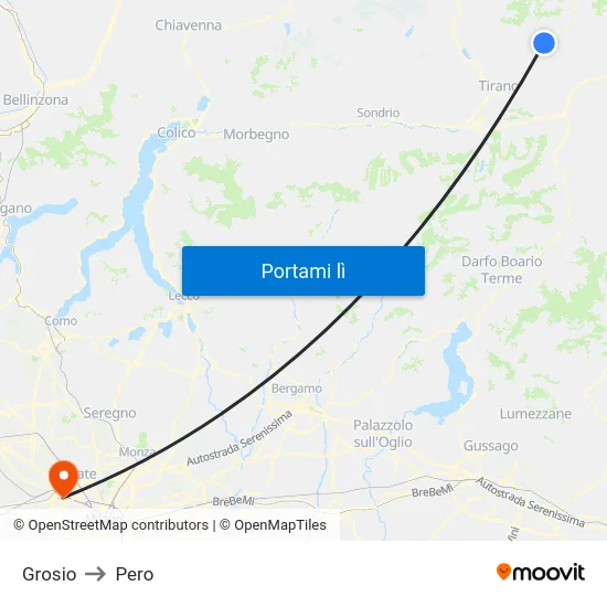 Grosio to Pero map
