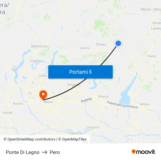 Ponte Di Legno to Pero map