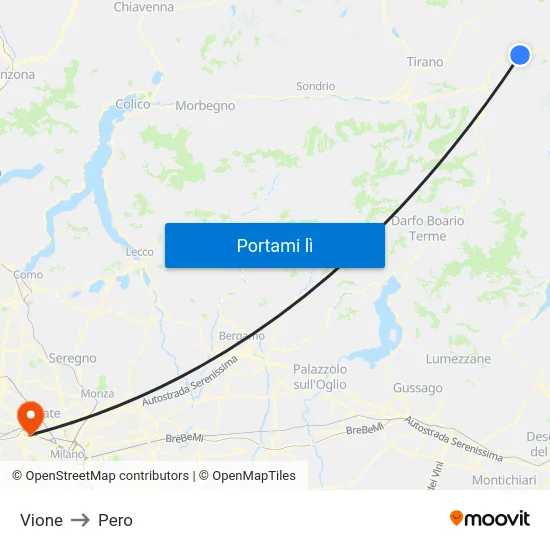 Vione to Pero map