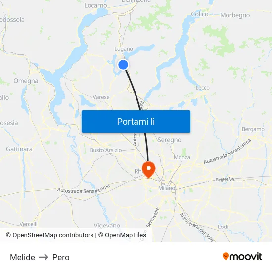 Melide to Pero map