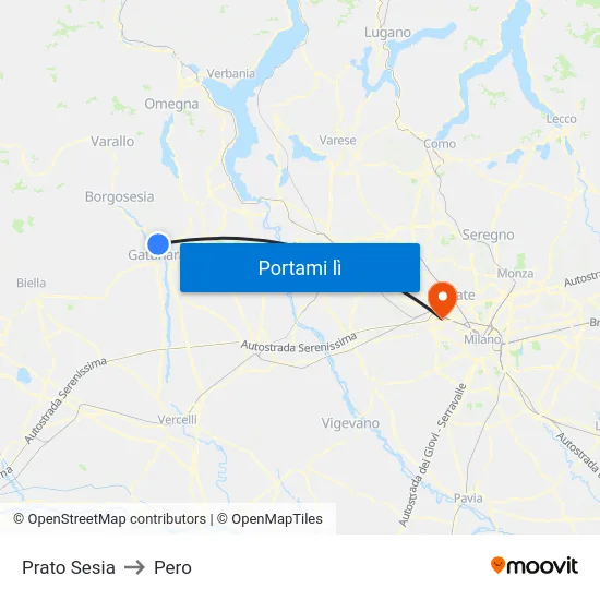 Prato Sesia to Pero map