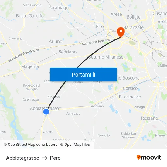 Abbiategrasso to Pero map
