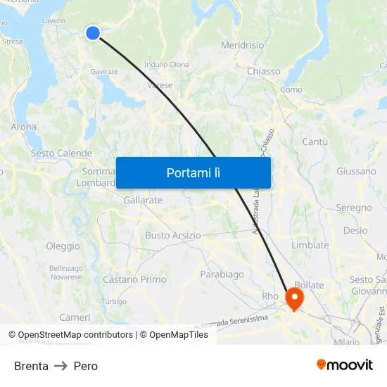 Brenta to Pero map