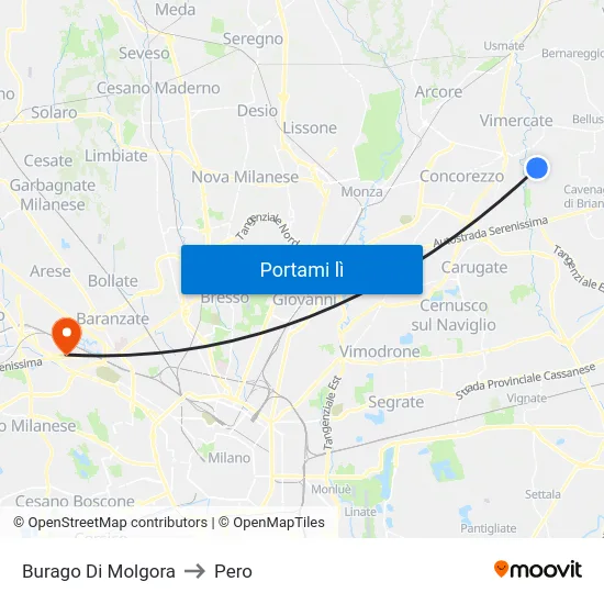 Burago Di Molgora to Pero map