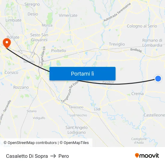 Casaletto Di Sopra to Pero map