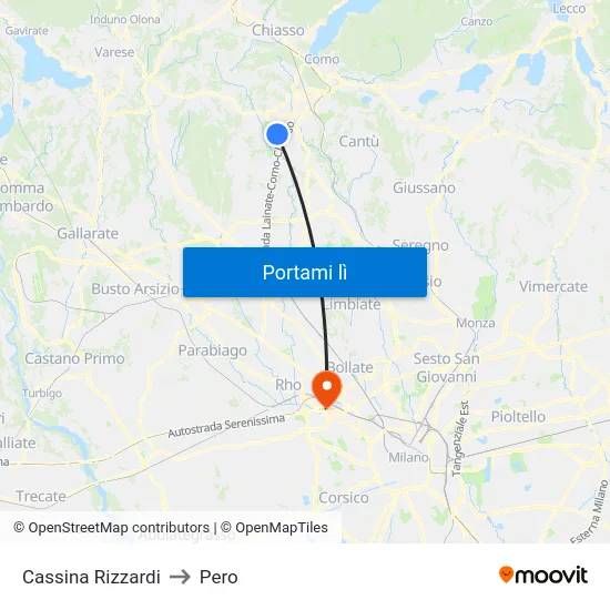 Cassina Rizzardi to Pero map