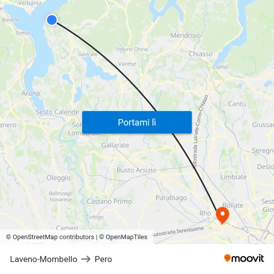 Laveno-Mombello to Pero map