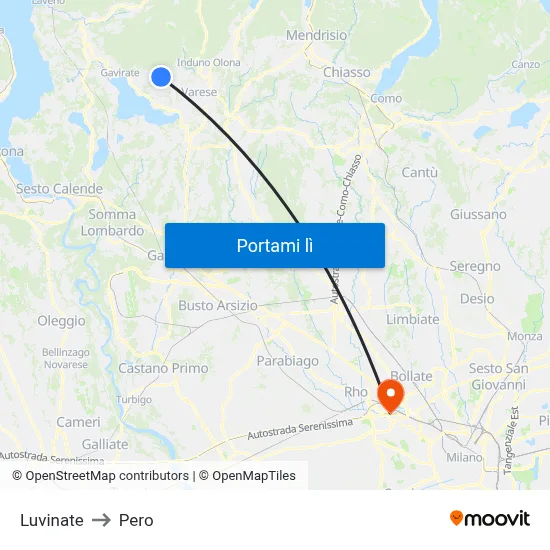 Luvinate to Pero map