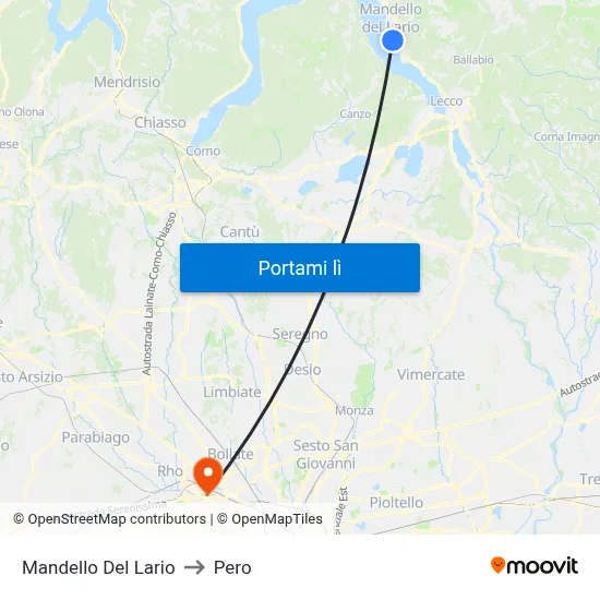 Mandello Del Lario to Pero map
