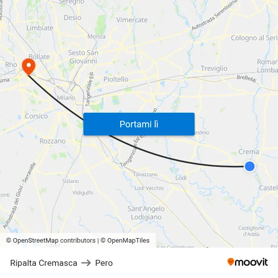 Ripalta Cremasca to Pero map