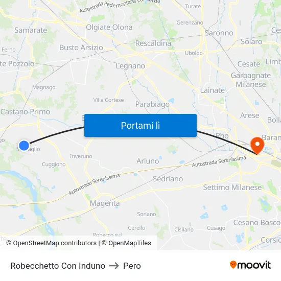 Robecchetto Con Induno to Pero map